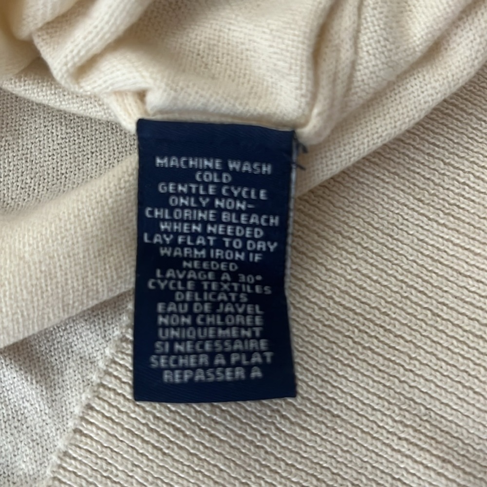 NWOT Chaps Turtleneck Cotton Ivory Sweater Lightweight Size L - Picture 9 of 11